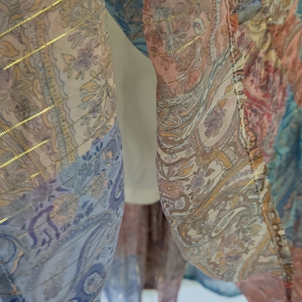 Boston Proper Patchwork Paisley Button-front Long… - image 3